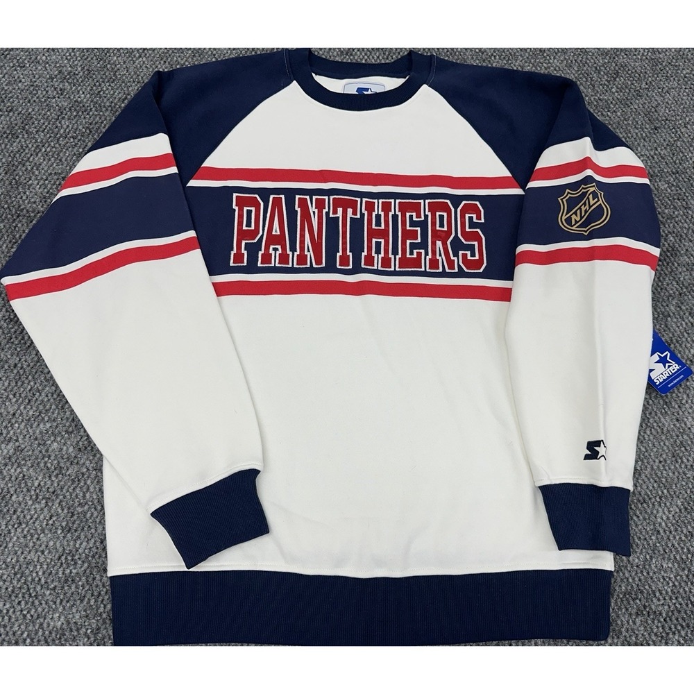 Florida Panthers Men's Large STARTER Double-Sided Crewneck Sweatshirt - New